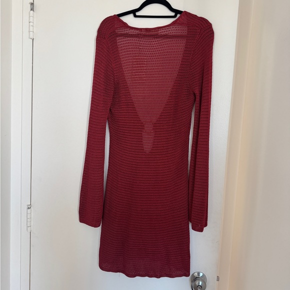 NWT! Monday Swimwear Montego Mini Dress Burgundy Treble Knit Size V - Picture 4 of 6